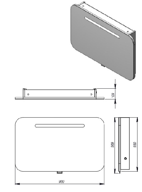 Zidni kupaonski ormarić- Juventa PrM-90 (s ogledalom) (s LED)