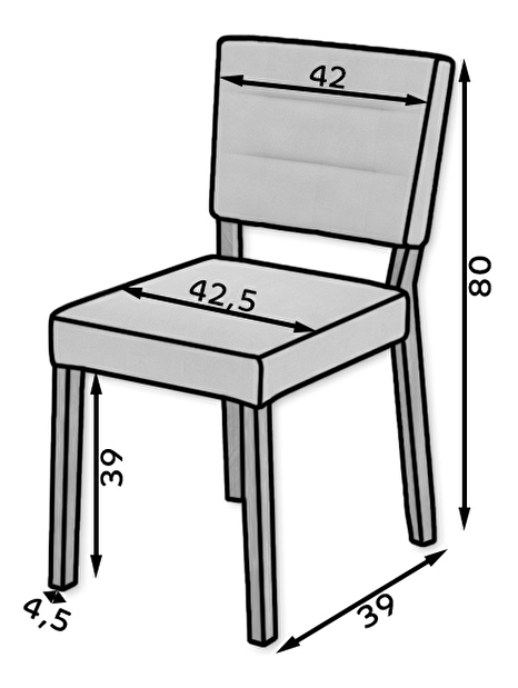 Blagovaonska stolica Raviel80 (hrast sonoma + crna + kronos 27128)