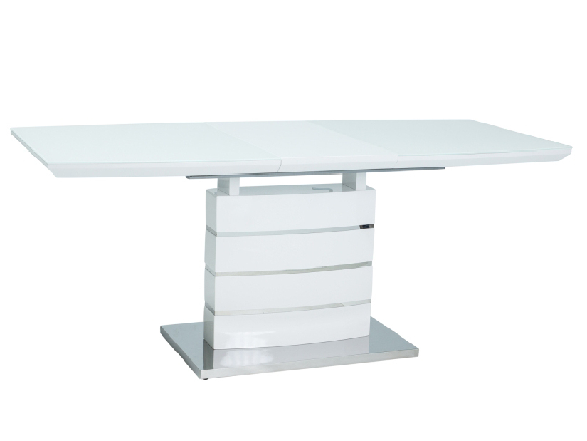 Blagovaonski stol na razvlačenje 140-180 cm Leisha (bijela + bijela) (za 4 do 8 osoba)