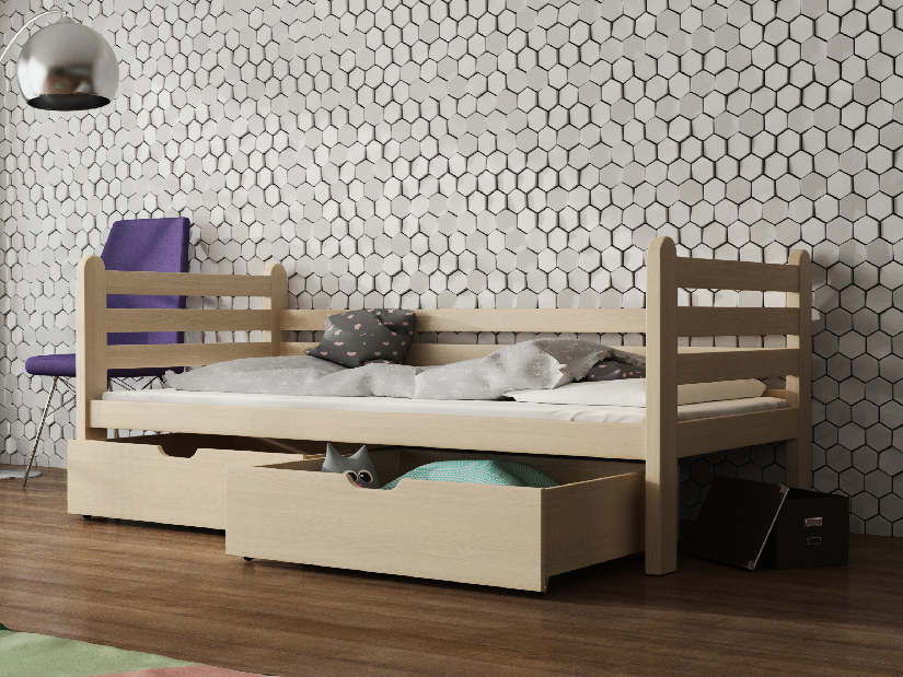 Dječji krevet 90 x 190 cm Somer (s podnicom i prostorom za odlaganje) (borovina)