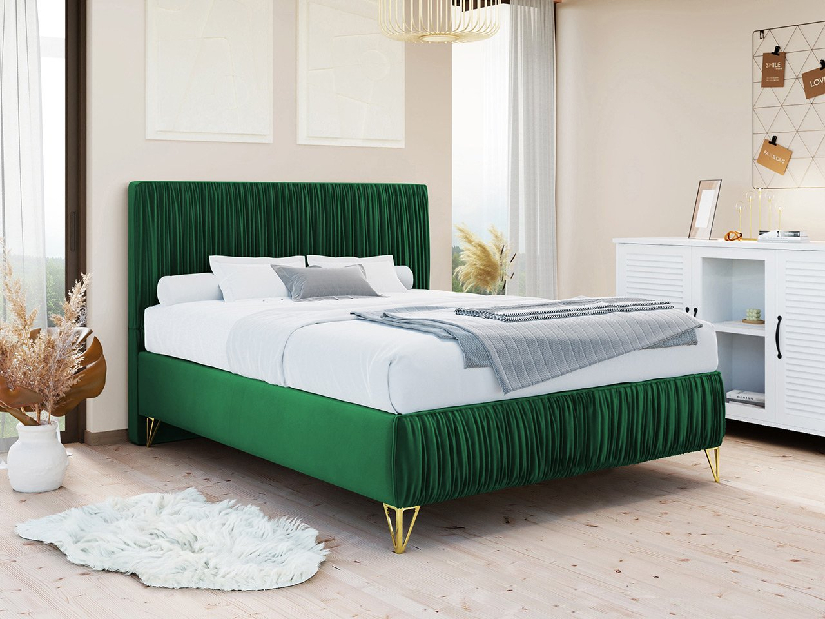 Bračni krevet 140 cm Mirjan KotexII (tamno zelena) (s podnicom i madracem)