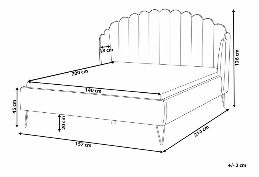 Bračni krevet 140 cm Alise (bež baršun) (s podnicom)