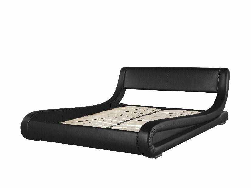 Bračni krevet 140 cm AVENUE (s podnicom) (crna)