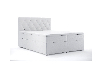 Bračni krevet Boxspring 180 cm - Ronda (bijela ekokoža) (s prostorom za odlaganje)