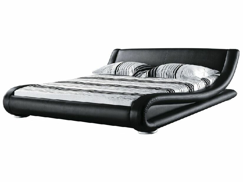 Bračni krevet 180 cm AVENUE (s podnicom) (crna)