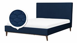 Bračni krevet 160 cm BARON (s podnicom) (plava)