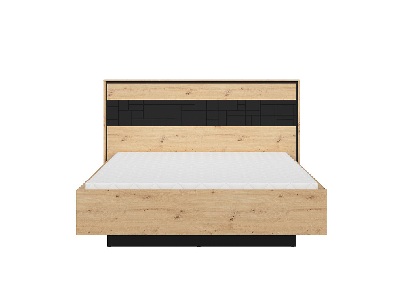 Bračni krevet 160 cm Pont LOZ/160 (s podnicom) (hrast artisan + crna mat)