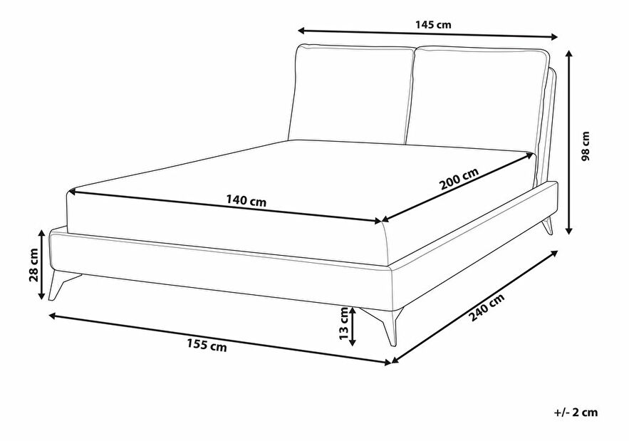Bračni krevet 140 cm Mellody (bež) (s podnicom)