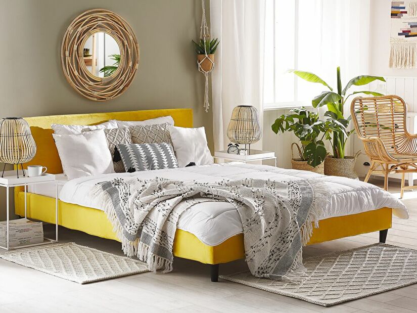 Bračni krevet 180 cm FUTTI (s podnicom) (žuta)