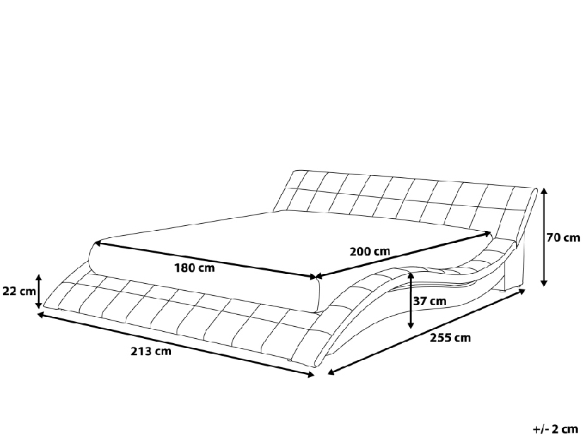 Bračni krevet 180 cm VICHA (s podnicom) (siva)