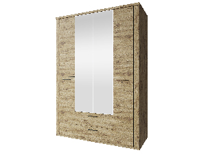 Ormar za garderobu Deloris 4D2S (s ogledalom) (hrast navarra)