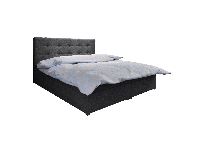 Bračni krevet Boxspring 140 cm Fade 1 Comfort (tamnosiva) (s madracem i prostorom za odlaganje)