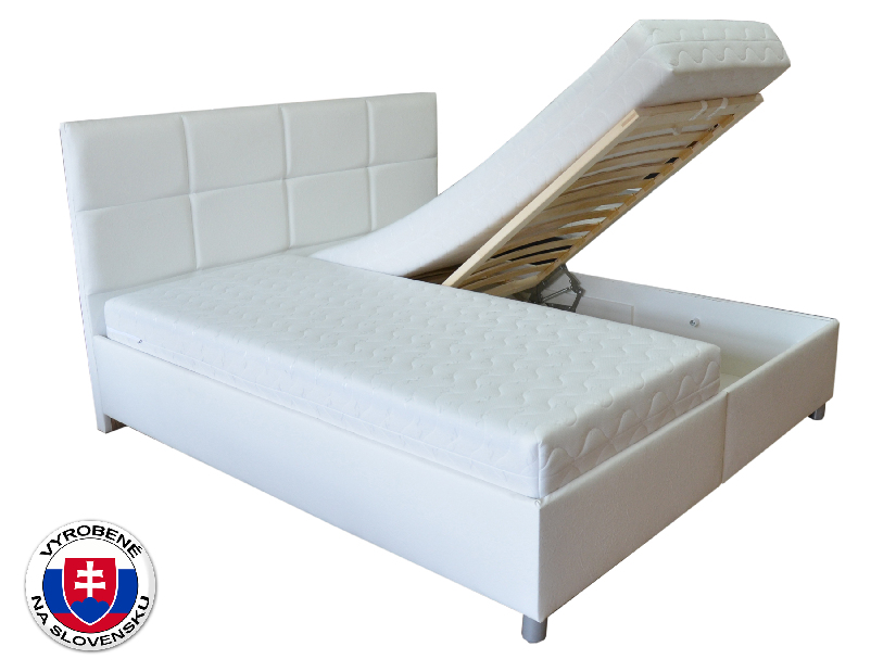 Bračni krevet 160 cm Albatros (bijela) (s podnicama i madracima) 