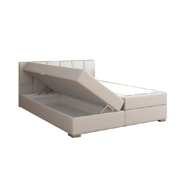 Bračni krevet Boxspring 180 cm Rhoni (svjetlosiva) (S podnicom, madracom i prostorom za odlaganje) 