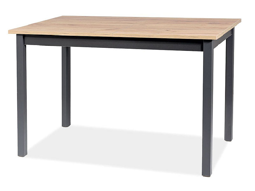 Blagovaonski stol na razvlačenje 125-170 cm Hally (hrast + crna) (za 4 do 6 osoba)