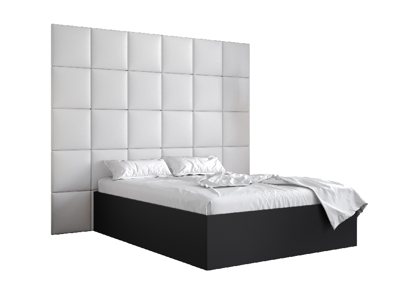 Bračni krevet s tapeciranim uzglavljem 160 cm Brittany 3 (crna mat + bijela) (s podnicom)