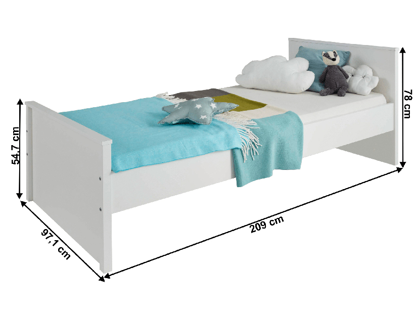 Jednostruki krevet 90 cm Otis 90 (bijela)