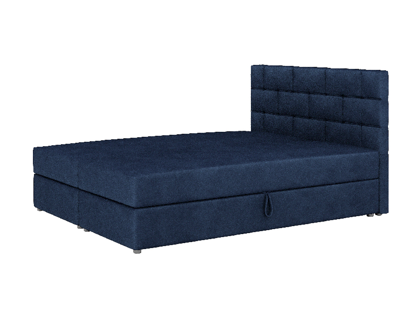 Bračni krevet Boxspring 160x200 cm Waller (s podnicom i madracem) (plava) *rasprodaja