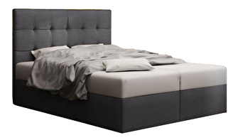 Bračni krevet  Boxspring 180 cm Duel 2 (tamnosiva) (s madracem i prostorom za odlaganje)