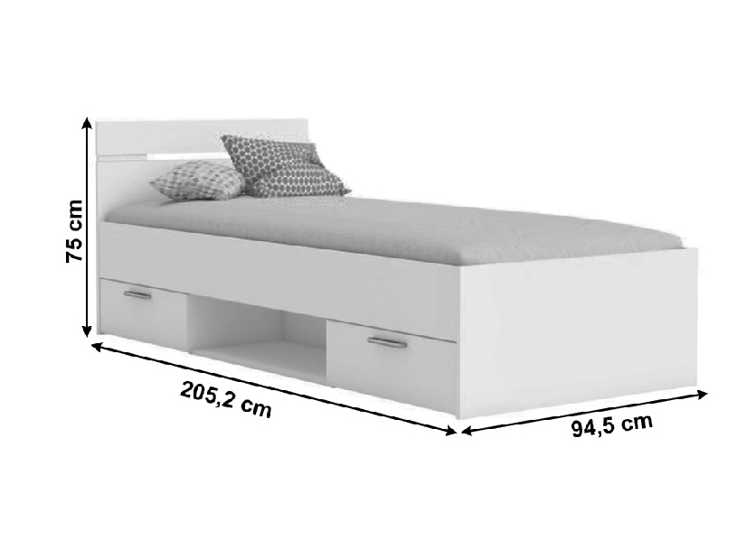 Jednostruki krevet 90 cm Myriam (hrast sonoma)(bez madraca i podnice)
