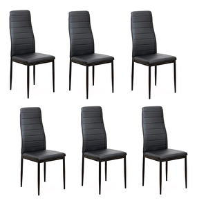 Set blagovaonskih stolica (6 kom.) Collort  nova (crna ekokoža) *outlet moguća oštećenja