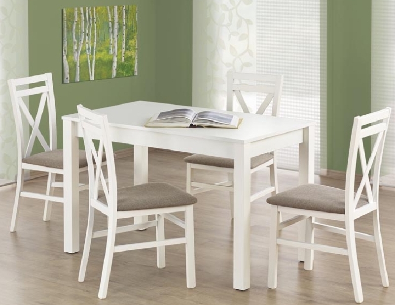 Blagovaonski stol Kymberly (za 4 osobe) (bijela)