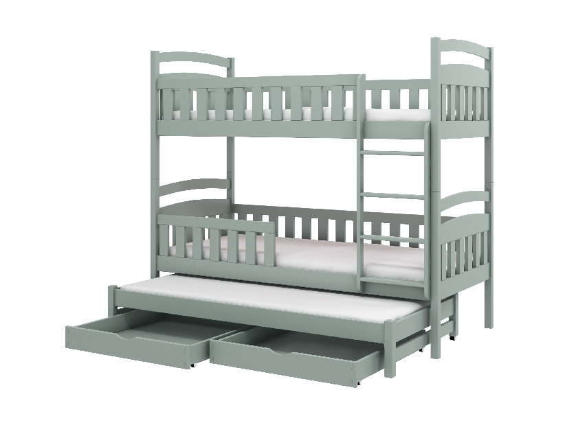 Dječji krevet 80 x 180 cm ANNETT (s podnicom i prostorom za odlaganje) (grafit)