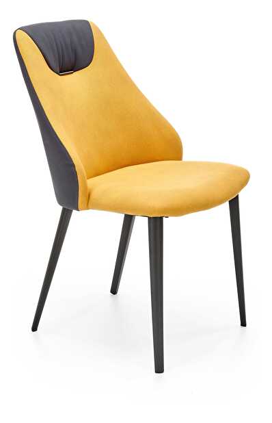 Blagovaonska stolica Kiyoko (boja senfa + tamno siva)