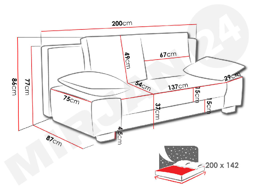 Sofa na razvlačenje Soren (uttario velvet 2980 + senegal 808)