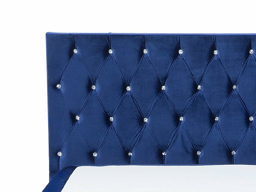 Bračni krevet Boxspring 160 cm DUKE (S podnicom i madracom) (plava) 