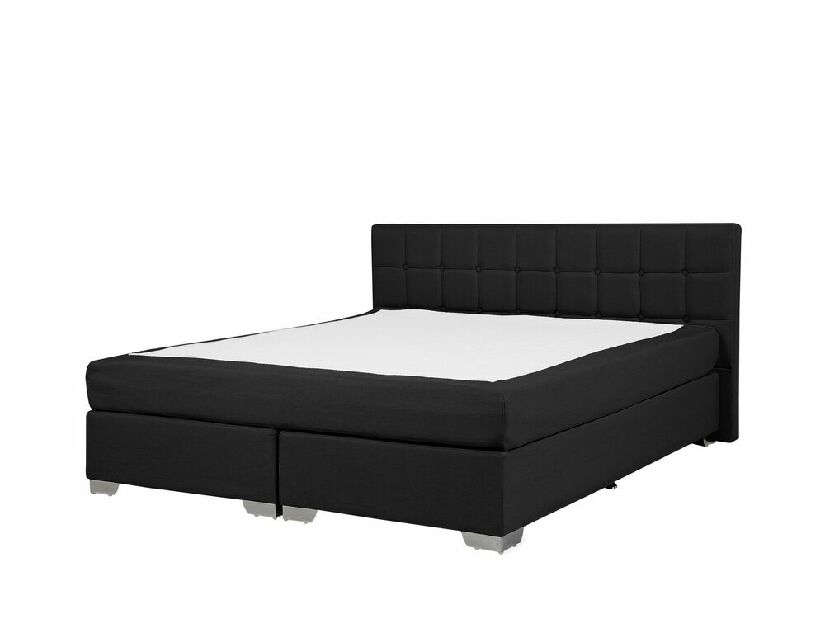 Bračni krevet Boxspring 160 cm ADIR (s madracima) (crna)