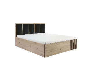 Bračni krevet 180 cm Claudi 16 (s podnicom) (hrast artisan)