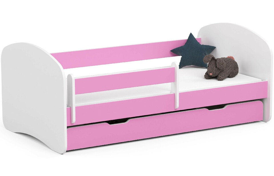 Dječji krevet Pranshi II (ružičasta) (s madracem)