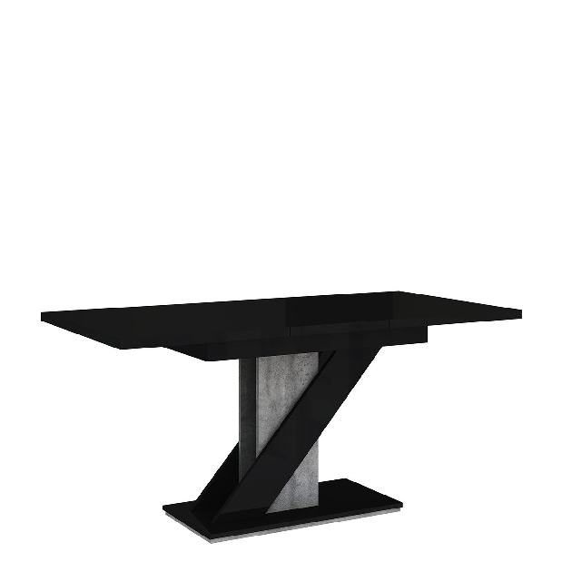 Moderan stol Exalior (crni sjaj + beton)