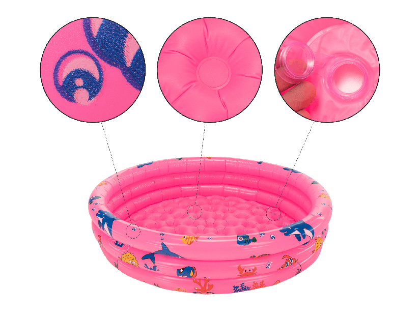 Dječji bazen na napuhavanje Leah (ružičasta + uzorak)