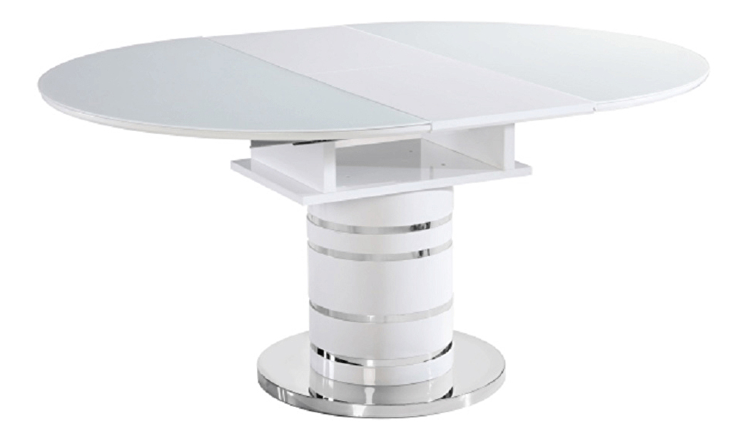 Blagovaonski stol Zalano (za 4 6 osoba) (sjaj bijely) *rasprodaja