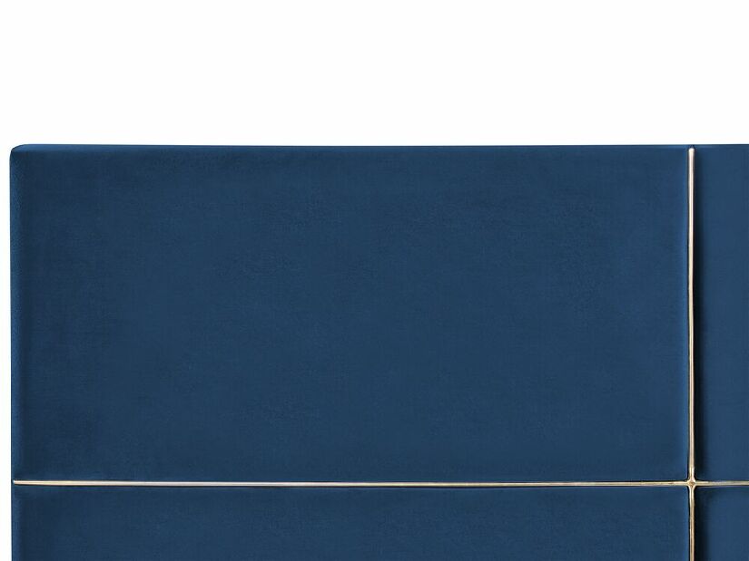Bračni krevet 140 cm Vissarion (plava) (s podnicom i prostorom za odlaganje)