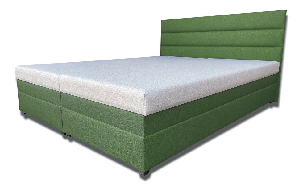 Bračni krevet 180 cm Rebeka (s pjenastim madracima) (tamno zelena)
