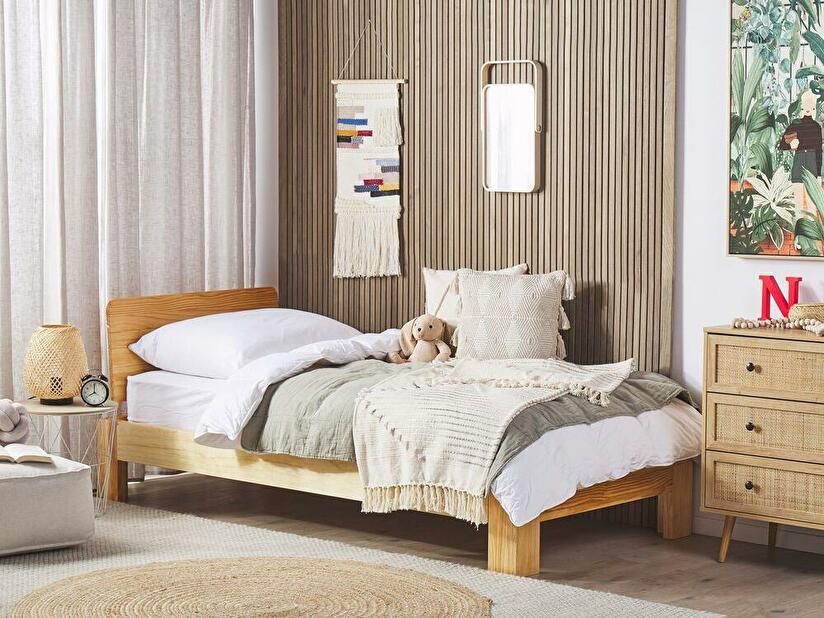 Jednostruki krevet 90 cm ROYAL (s podnicom) (svijetlo drvo)