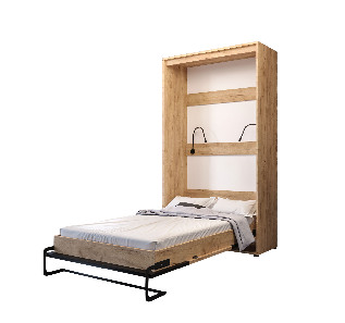 Krevet na sklapanje 120 Cassie (craft zlatni + crna mat) (vertikalni) (s rasvjetom)