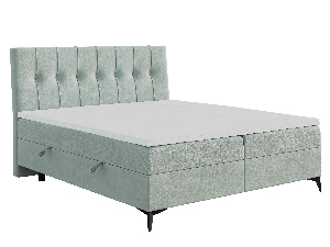 Bračni krevet Boxspring 180 cm Leny (metvica) (s madracem i prostorom za odlaganje)