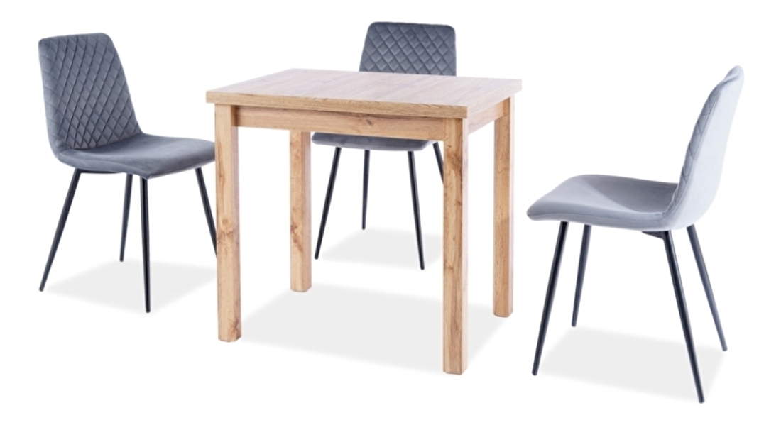 Blagovaonski stol Alfred (bijela mat + crna) (za 4 osobe)