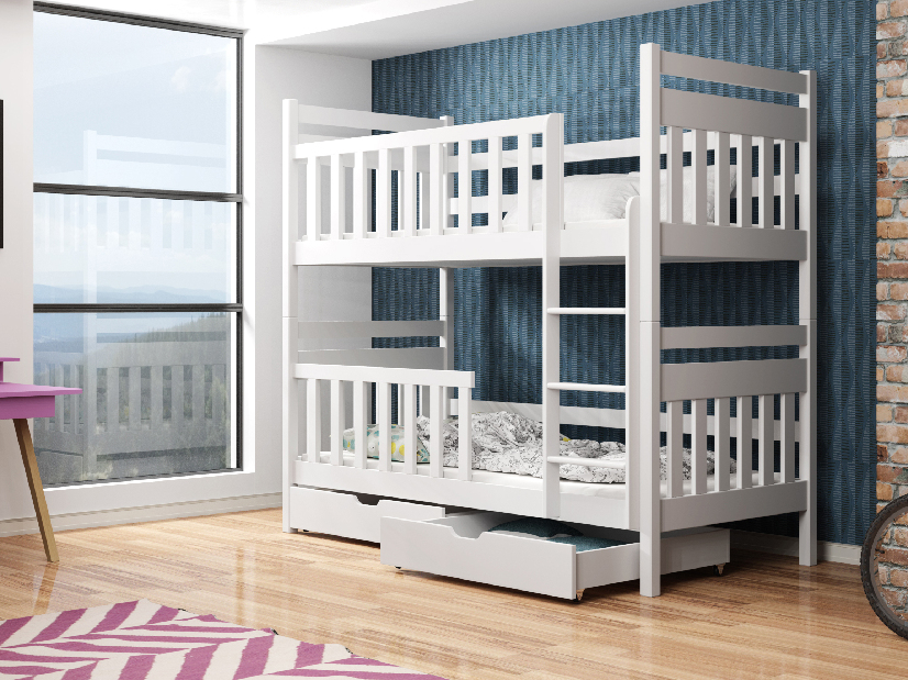 Dječji krevet 90 x 190 cm Mao (s podnicom i prostorom za odlaganje) (bijela)