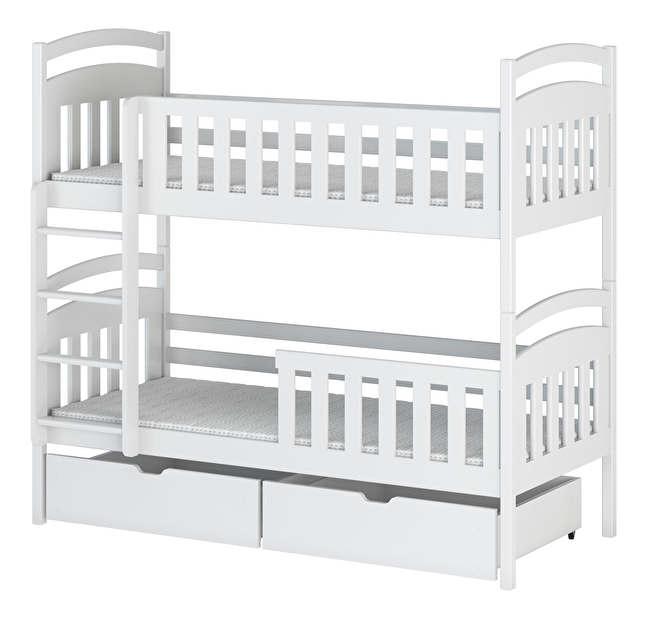 Dječji krevet 90 x 200 cm Sarina (s podnicom i prostorom za odlaganje) (bijela)