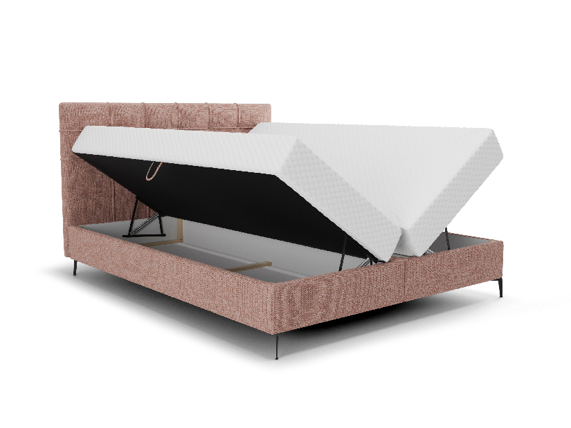 Jednostruki krevet 120 cm Infernus Bonell (losos) (s podnicom, s prostorom za odlaganje)