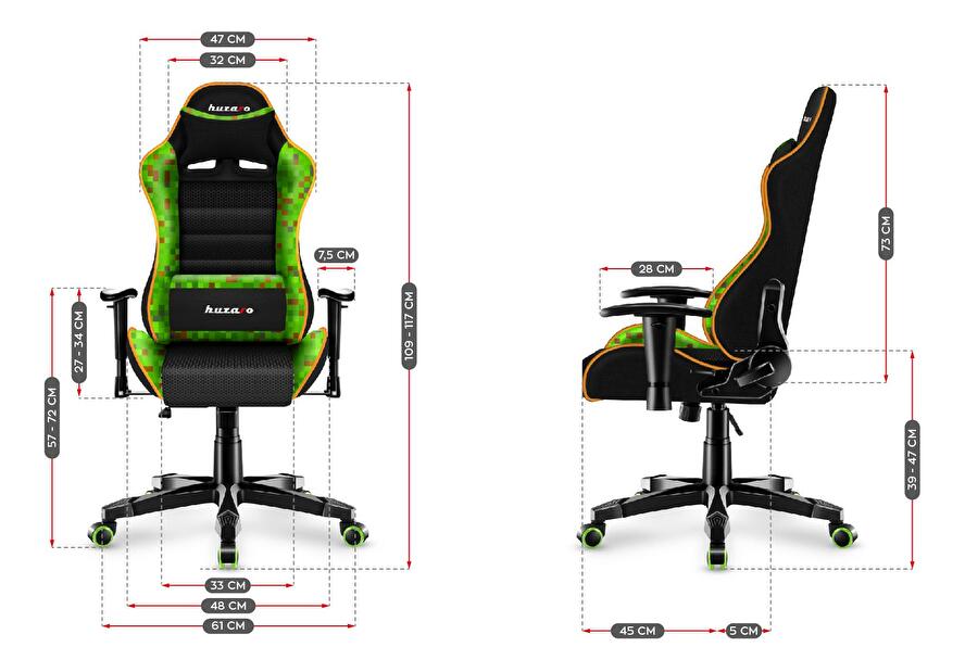 Dječja gaming stolica Rover 6 (crna + zelena)
