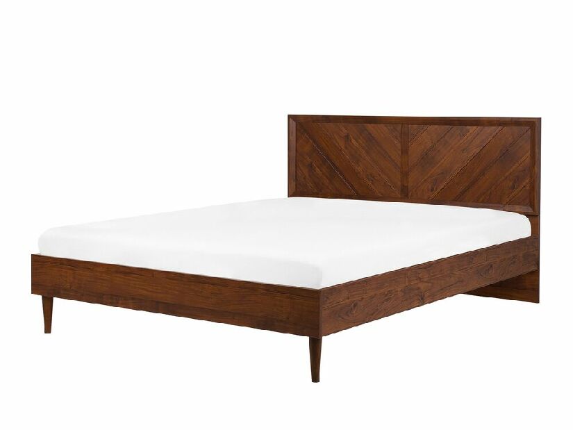 Bračni krevet 180 cm MILLET (s podnicom) (tamno drvo)