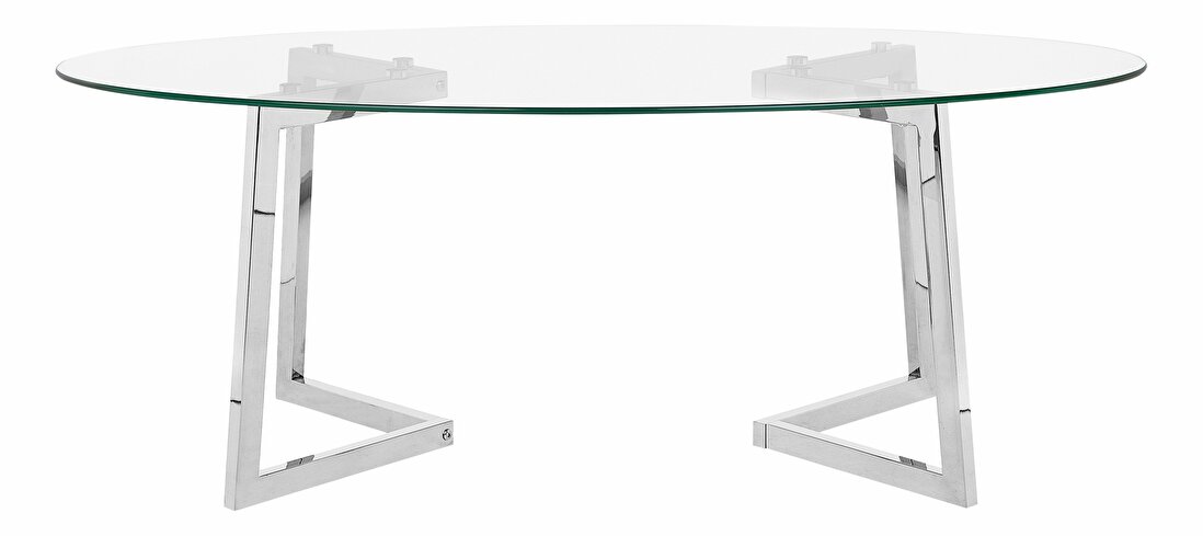 Stolić za kavu Fondi (prozirna) (srebrne noge)