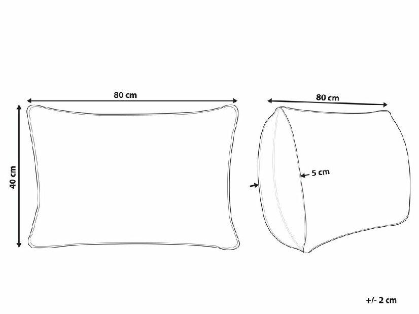 Jastuk niskog profila 40 x 80 cm Errika (bijela)