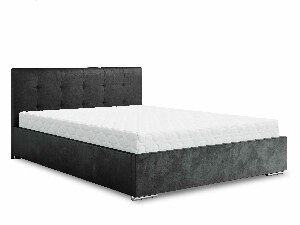 Bračni krevet 140 cm Hermila (crna) (s podnicom i prostorom za odlaganje)